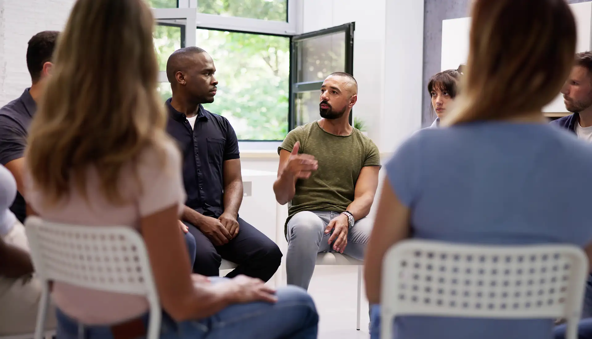 PTSD group therapy session in Boston